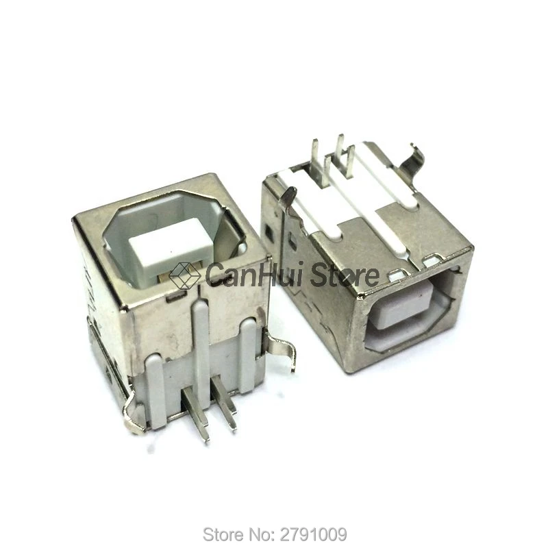 10pcs USB 2.0 Type B Female Connectors - 90 Degree Right Angle Jack Port For Audio MIDI Keyboard Repair