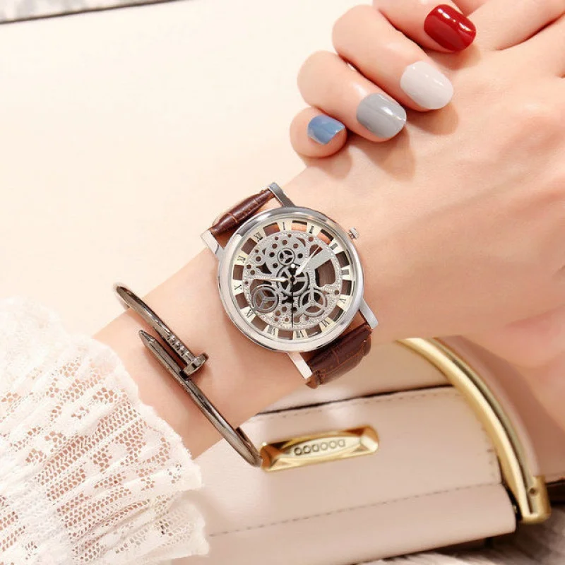 Часы наручные женские кварцевые с кожаным ремешком модные повседневные