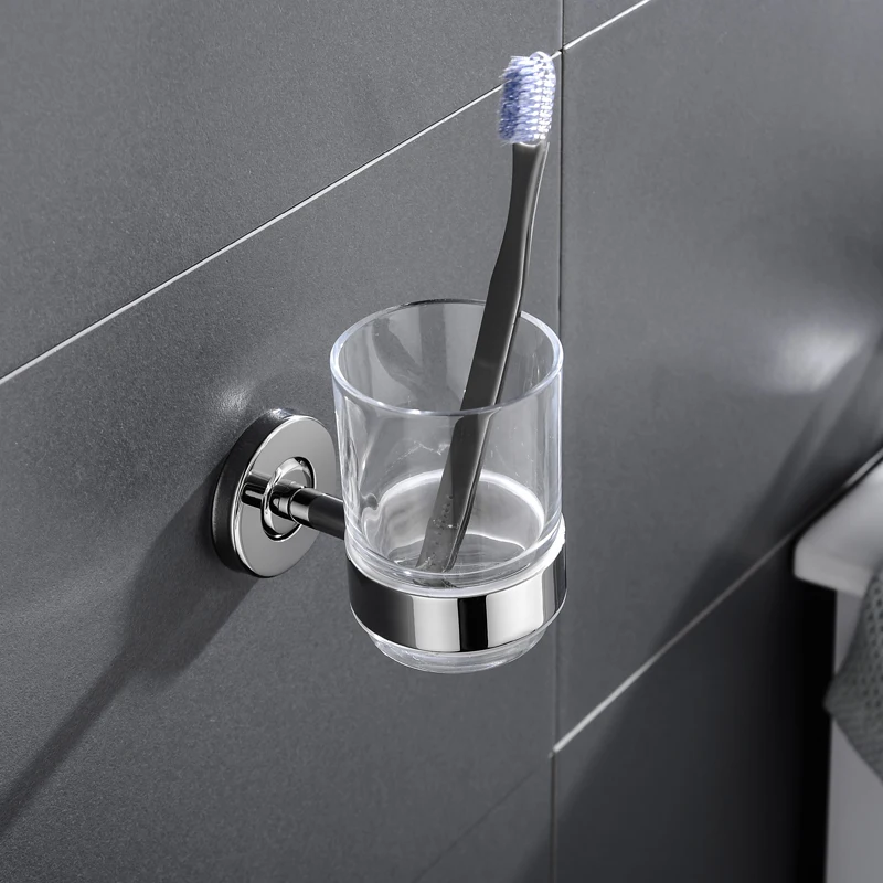 Toothbrush Holder Stainless Steel Wall Mounted Chrome Plating Bathroom Toothbrush Cups Holder Hanger