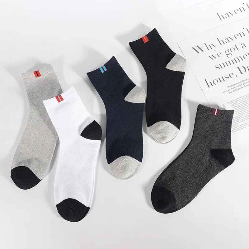 

5pairs/Lot Cotton Men's Socks Long Crew Socks Ankle Solid Color Funny Socks Male Calcetines Sock Autumn