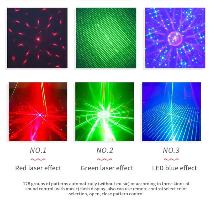 RGB красочный светильник ing Effect светильник диско светодиодный DJ вечерние светильник s 128/64 узоры лазерный проектор светильник для сцены Свадебные украшения