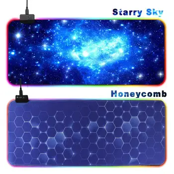

Large Gaming Mouse Pad LED RGB Gamer Mousepad USB Wired Colorful Lighting Non-Slip Laptop Computer Mice Mat for LOL PUBG Game