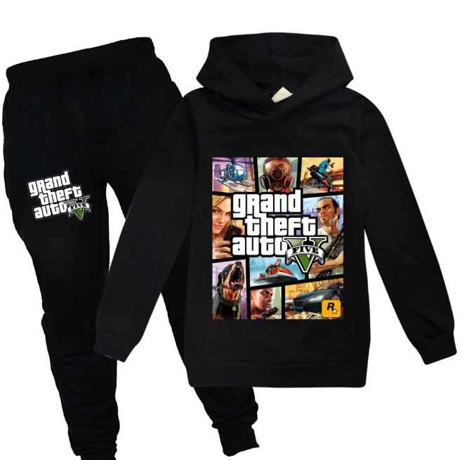 

2-16Y Grand Theft Auto Game Gta V 5 Hoodies Pants Clothing Set Kids Casual Tracksuit Boys Sportswear Toddler Girls Outfits