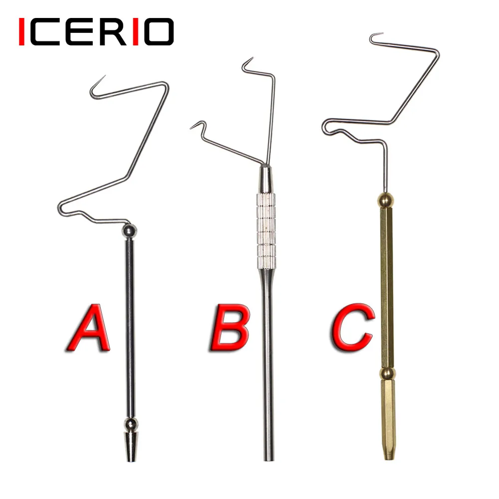 ICERIO 1PCS Brass or Stainless Steel Fly Tying Tools Rotating Whip Finisher Fishing Flies Lure Bait Tying Knot Tools