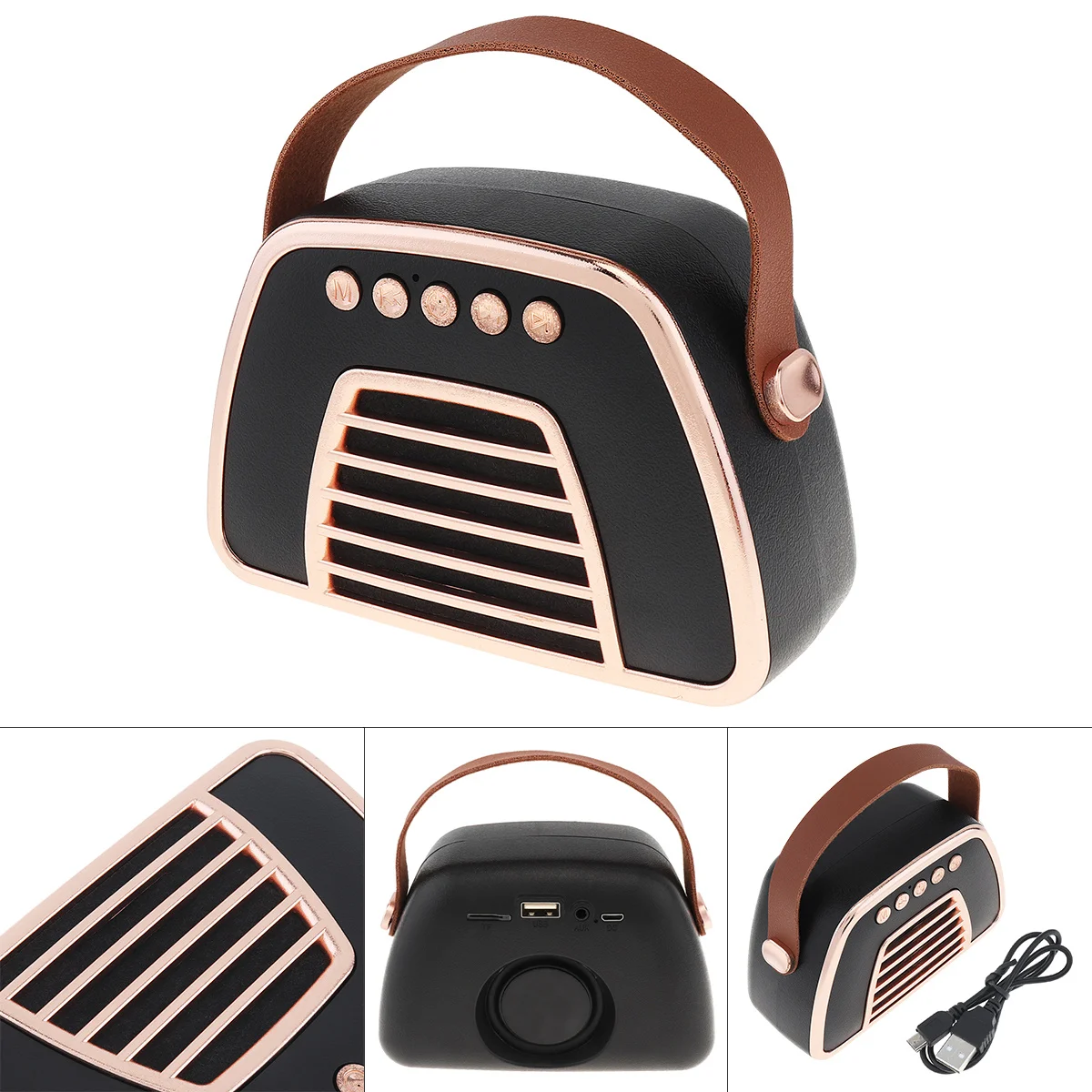 Мини Портативный Открытый Ретро сабвуфер Bluetooth динамик с FM/TF/AUX/USB для дома/вечерние/активного отдыха