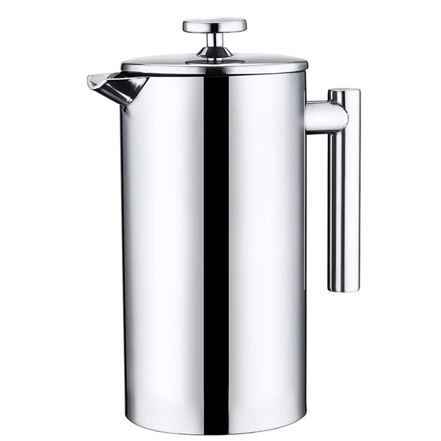 Kaffe Large French Press Coffee Maker & Camping Coffee Pot - Double-Wall  Stainless Steel Tea & Coffee Press with Extra Filter - Perfect Travel 