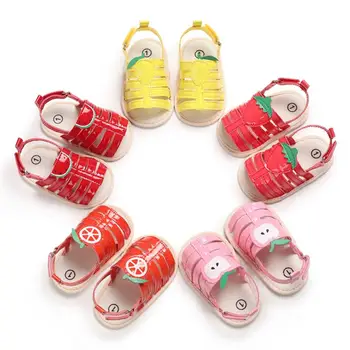 

Summer Baby Kids Boys Girls Fashion PU Fruit Print Breathable Anti-Slip Sandals Toddler Soft Soled Shoes For 0-18m