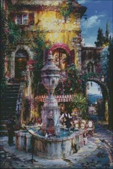 

NN YIXIAO Counted Cross Stitch Kit Cross stitch RS cotton with cross stitch Oil painting European town (4)