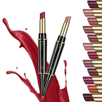 

Pudaier Double End Matte lipsticks Lipliner Set Waterproof Long Lasting Pigments Nude Color Lipliner Pen Makeup Cosmetics TSLM1