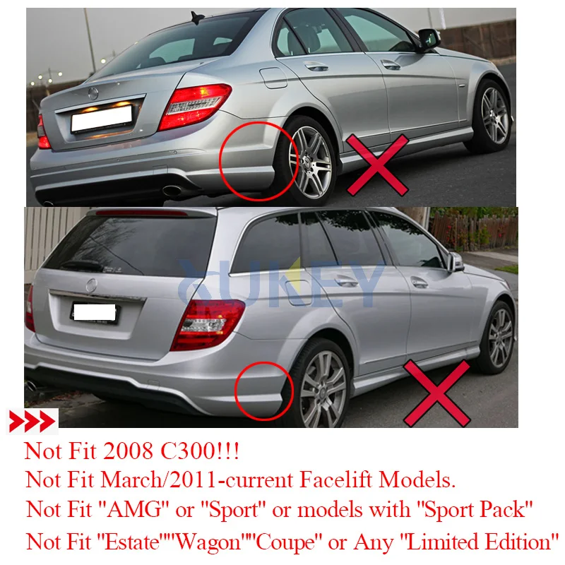 Набор аксессуаров Брызговики для Benz C Class C-Class C250 C350 W204 2008 2009 2010 2011 предподтяжка лица Брызговики