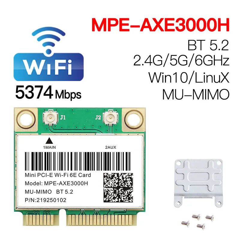 3000Mbps Wifi 6 Wireless Adapter Mini PCI-E Card Bluetooth 5.0 Notebook Wlan Wifi Card 802.11ax/ac 2.4G/5Ghz MU-MIMO Windows 10 usb wireless adapter Network Cards