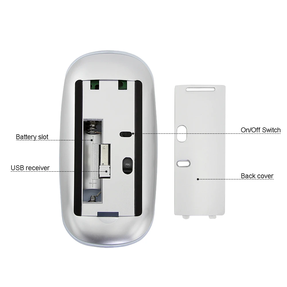 Бесшумная тонкая USB беспроводная сенсорная прокрутка мышь 1200 dpi эргономичная оптическая сенсорная мышь Mause для Mac Apple microsoft компьютерные мыши