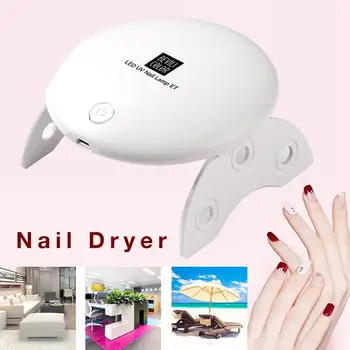 

Portable Mini 6W LED Lamp Nail Dryer USB Charge 30s 60s Timer LED Light Quick Dry Nails Gel Manicure For Nail Art