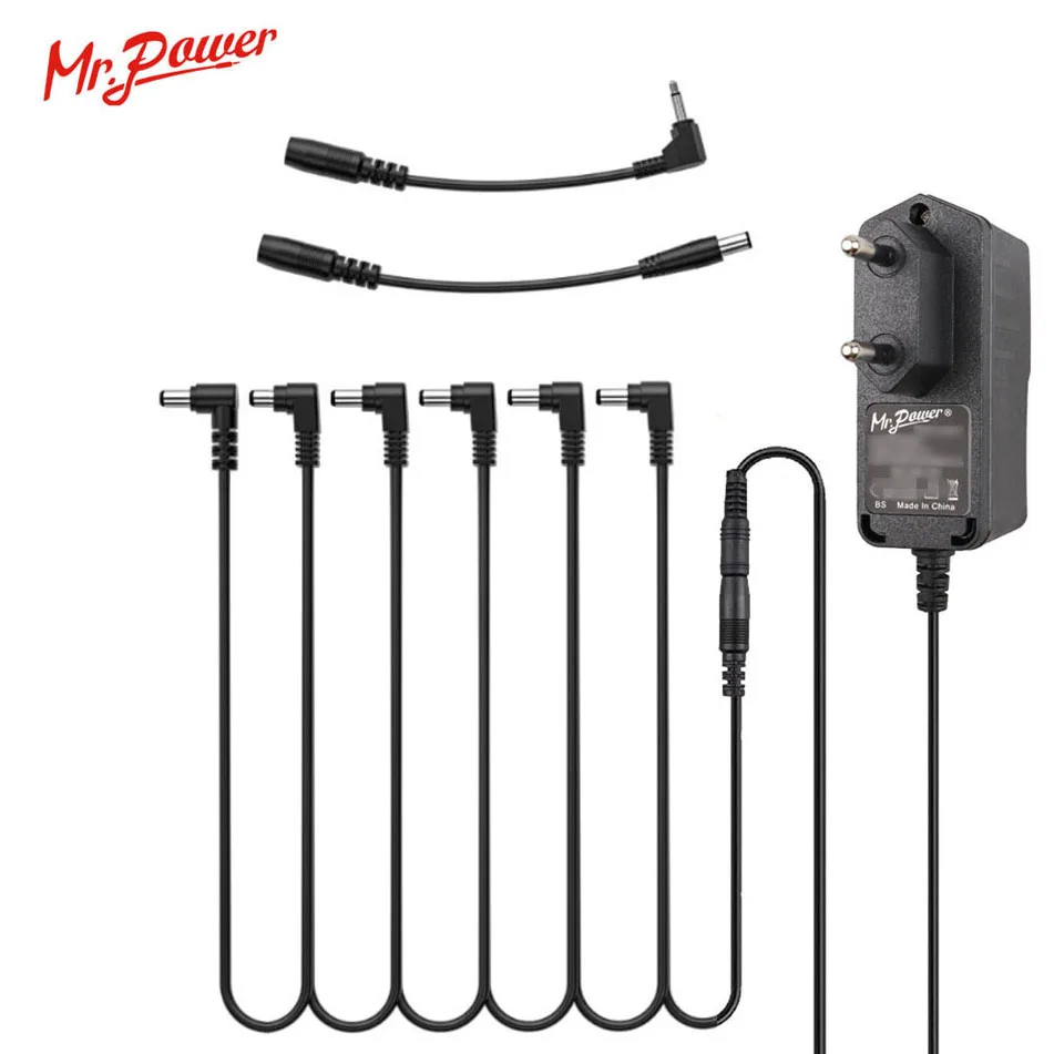 

9 в гитарный эффект педаль питания адаптер 6 ходовых кабелей Дейзи цепной провод с обратной полярностью свинца и положительным наконечником конвертер