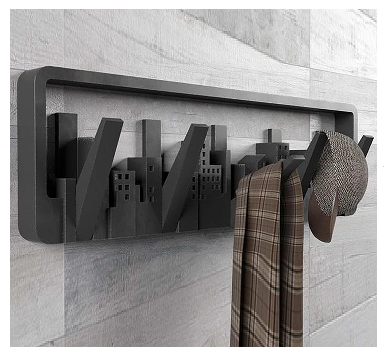 Creative Hook Wall Hanging Clothes Rack Wall Hanging Clothes Cap Hook Porch Shelf Into Door Household Decoration