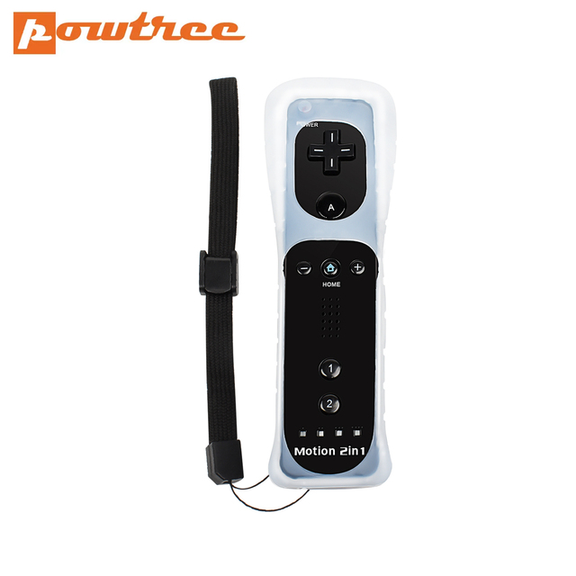 Nintendo Wii Joystick 2 in 1 Wireless Remote Gamepad Controller Set Optional Motion Plus with Nunchuck & Silicone Case