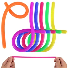 Corde de nouilles en caoutchouc souple 6 pièces/sac, jouets de décompression Anti Stress pour enfants et adultes, autisme