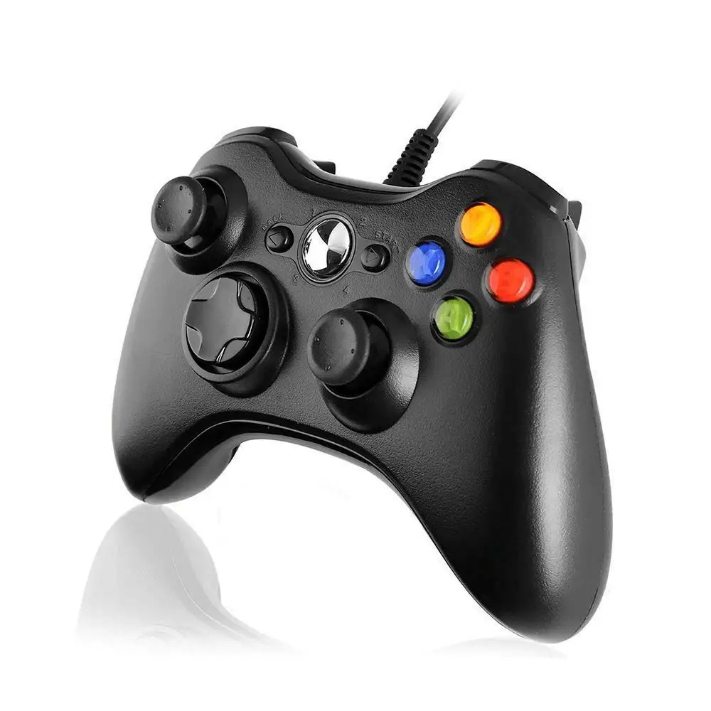 Black Gamepad Xbox 360 PC игровой проводной контроллер для Microsoft Xbox 360 и Windows PC с двойной вибрацией и эргономичным проводным игровым контроллером - Цвет: Black Gamepad