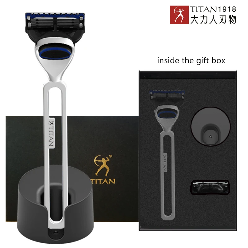 

Titan men's shaver straight safety razor shave blade match fusion 5 razors beard trimmer barber professional shaving tools