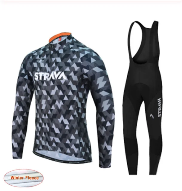2019 Strava яркий тепловой флисовый комплект с длинным рукавом для велосипеда горного