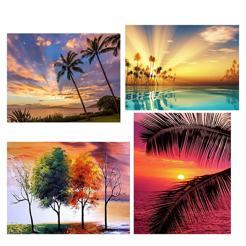

diy diamond painting cross stitch kits diamond mosaic Sunset over the sea