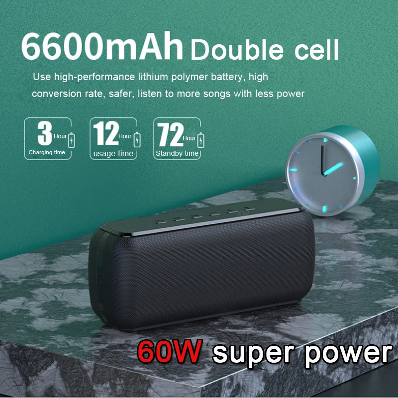 XDOBO X8 60W portable speaker high power bluetooth speaker deep bass TWS stereo subwoofer sound bar speaker supports TF AUX card XDOBO X8 60W portable speaker high power bluetooth speaker deep bass TWS stereo subwoofer sound bar speaker supports TF AUX card