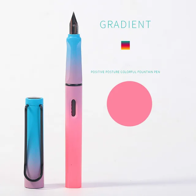 2021 New Fountain Pen Fashion Popular Plastic Colorful Classic Business Gift Ink Pens Nice Office Pen Gift Gradient Color 636