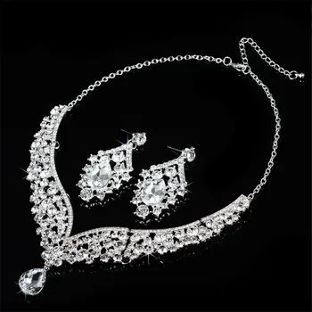 

CA-91 Earring and necklace sets shine AAA cubic zirconia & austrian crystal wedding jewelry sets for brides fashion elegant gift