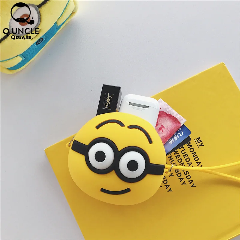 

Q UNCLE Hot Sale Cartoon Coin Purse Girls Key Case Wallet Children Headset Bag Coin Bag Gift Zipper Silicone Cute Crossbody Bag