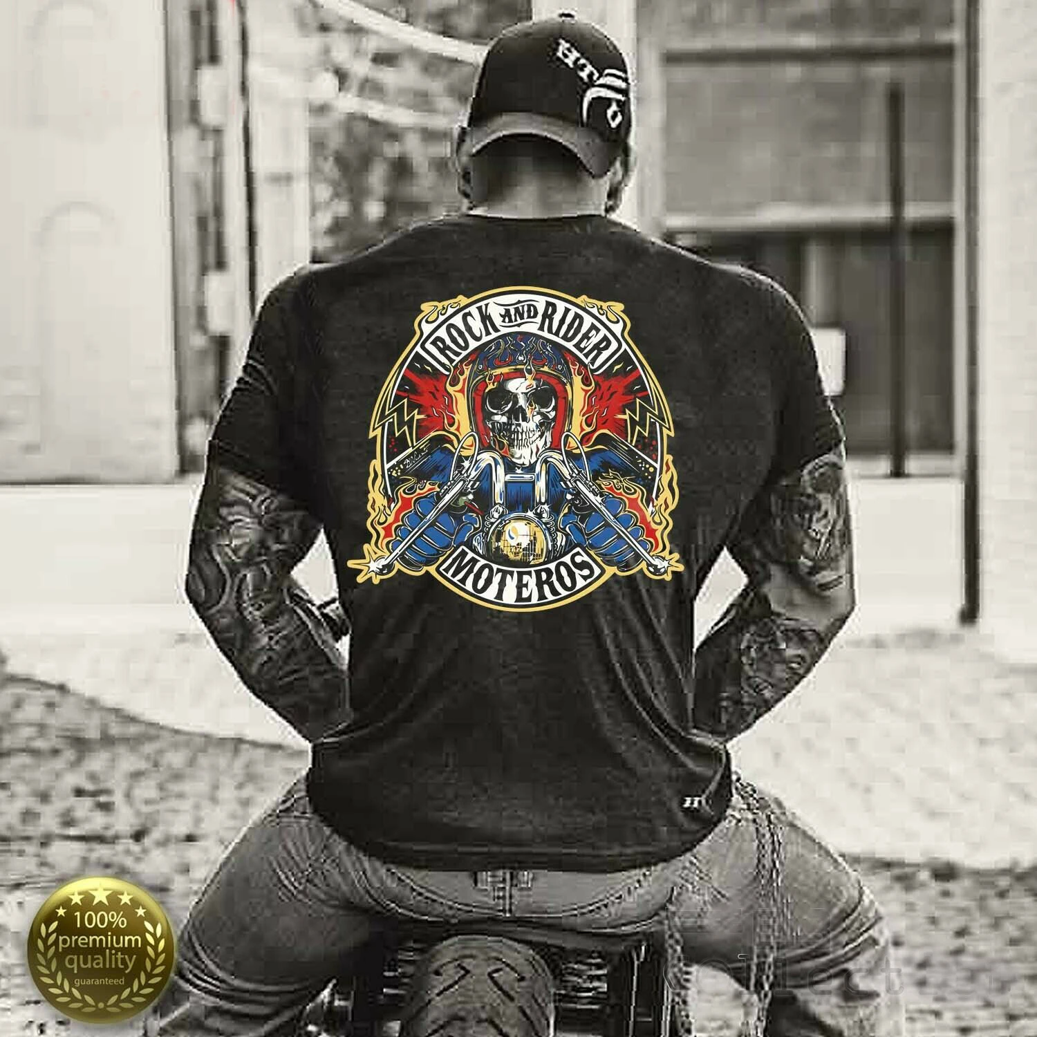 Rock and Rider Moteros Camiseta de motociclista con calavera india, camiseta de motociclista Camiseta de manga corta de algodón para camisa cuello redondo de verano, nueva|Camisetas| AliExpress