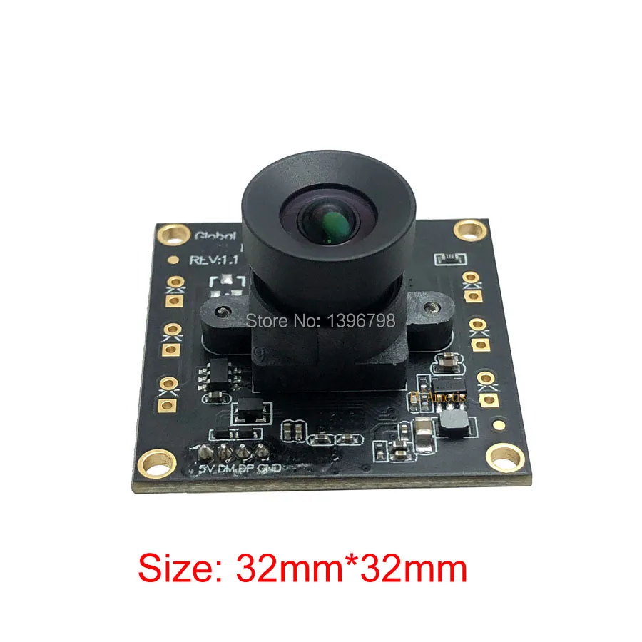 32*32 мм HD 120FPS MJPEG USB модуль камеры без искажений монохромная глобальная затвор