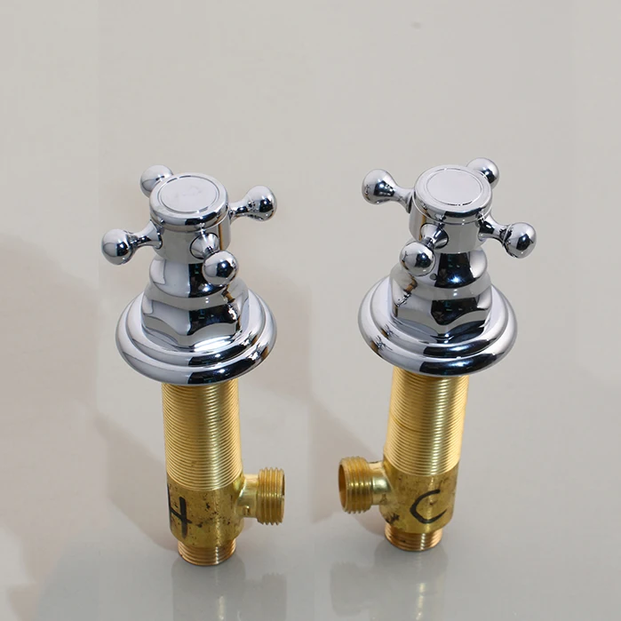 

Kitchen Antique Brass Basin Tap Chrome Black Basin Tap Handle Durable Unique Design Hot & Cold Mixer Handle Shower Faucet Hand