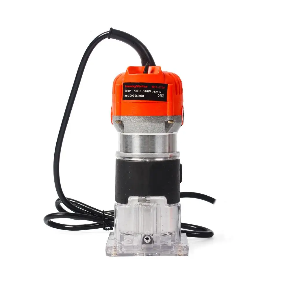 220V 800W 30000rpm Wood Working Milling Machine Electric Trimmer Engraving Slotting Hand Carving Wood Router Woodworking Tools
