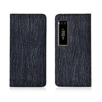 

Bark Pattern Genuine Leather Magnetic Flip Phone Case For Meizu Pro 7 Plus/Meizu Pro 7 Phone Cover Card Slot Holder Funda Capa