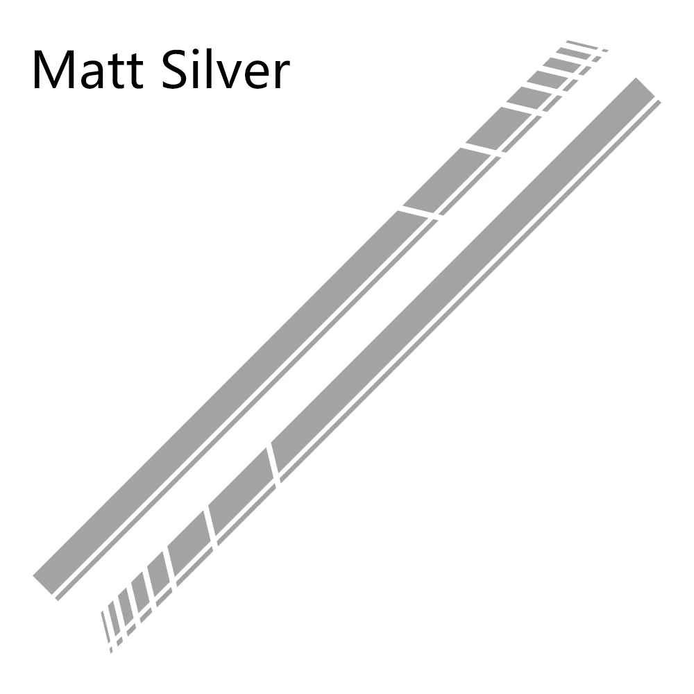 Matt Sliver 2 шт. автомобильные боковые полосы наклейки виниловая пленка авто Спорт Стайлинг наклейка для Audi A3 A4 A5 A6 A7 Q3 Q5 B6 DIY автомобильные принадлежности для тюнинга - Название цвета: Matt Sliver