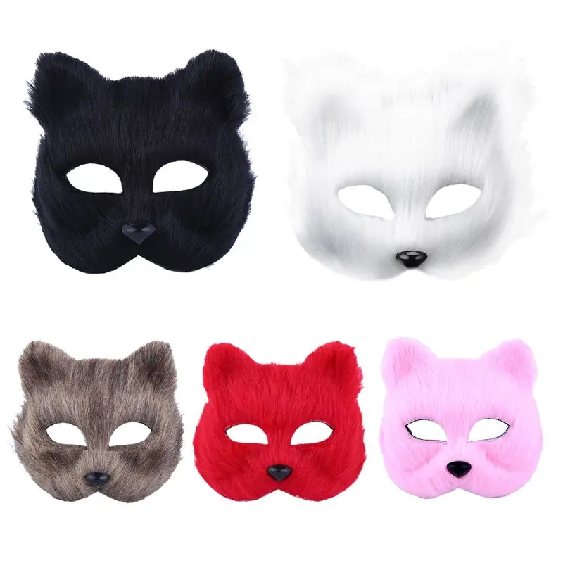 

Foxes Shape Mask Half Face Halloween Cosplay Masquerade Role Play Christmas Carnival Party Costume Prop