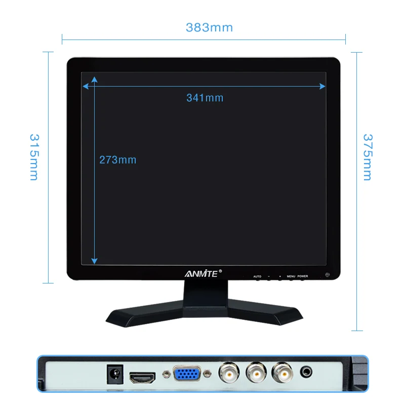 Anmite 17 Monitor de Computador com Tecnologia Led Display pc Hdmi Vga - Imagem 2