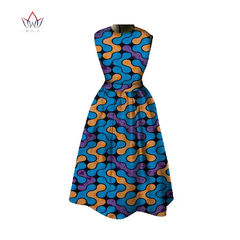 Новые летние африканские платья для женщин Дашики миди длина Африканский принт платья Базен Riche женское платье большого размера WY348 - Цвет: 21