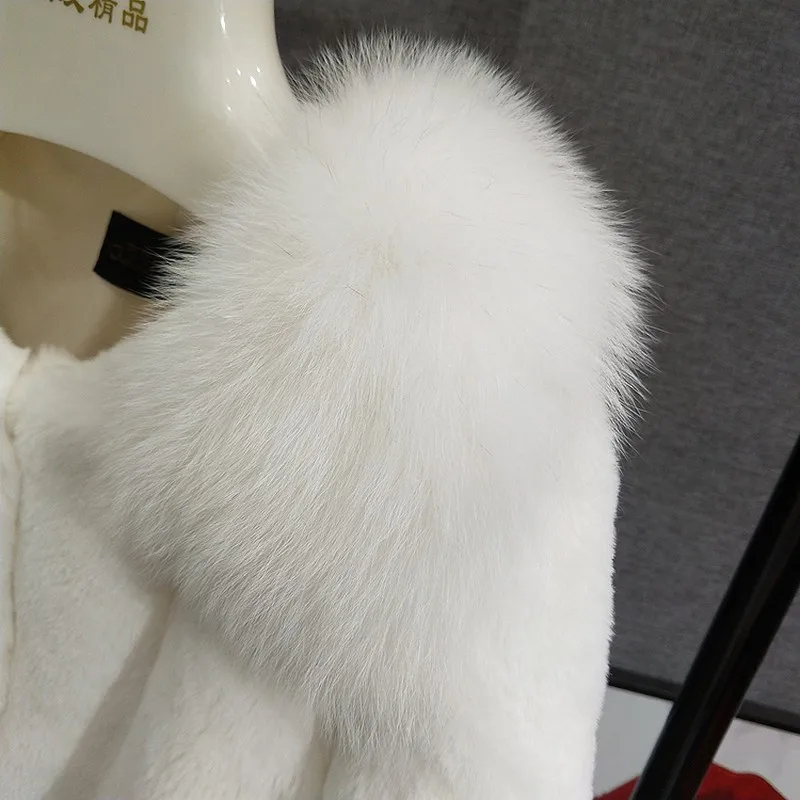 Новые женские зимние куртки из кроличьего меха короткие женские помпон из натурального меха пальто с лисьим мехом воротники вся кожа меховая одежда верхняя одежда