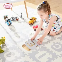 Младенческий Блестящий поезд буквенно-цифровой детский коврик для головоломки Детская спальня Противоскользящий игровой коврик 30*30*1,4 см