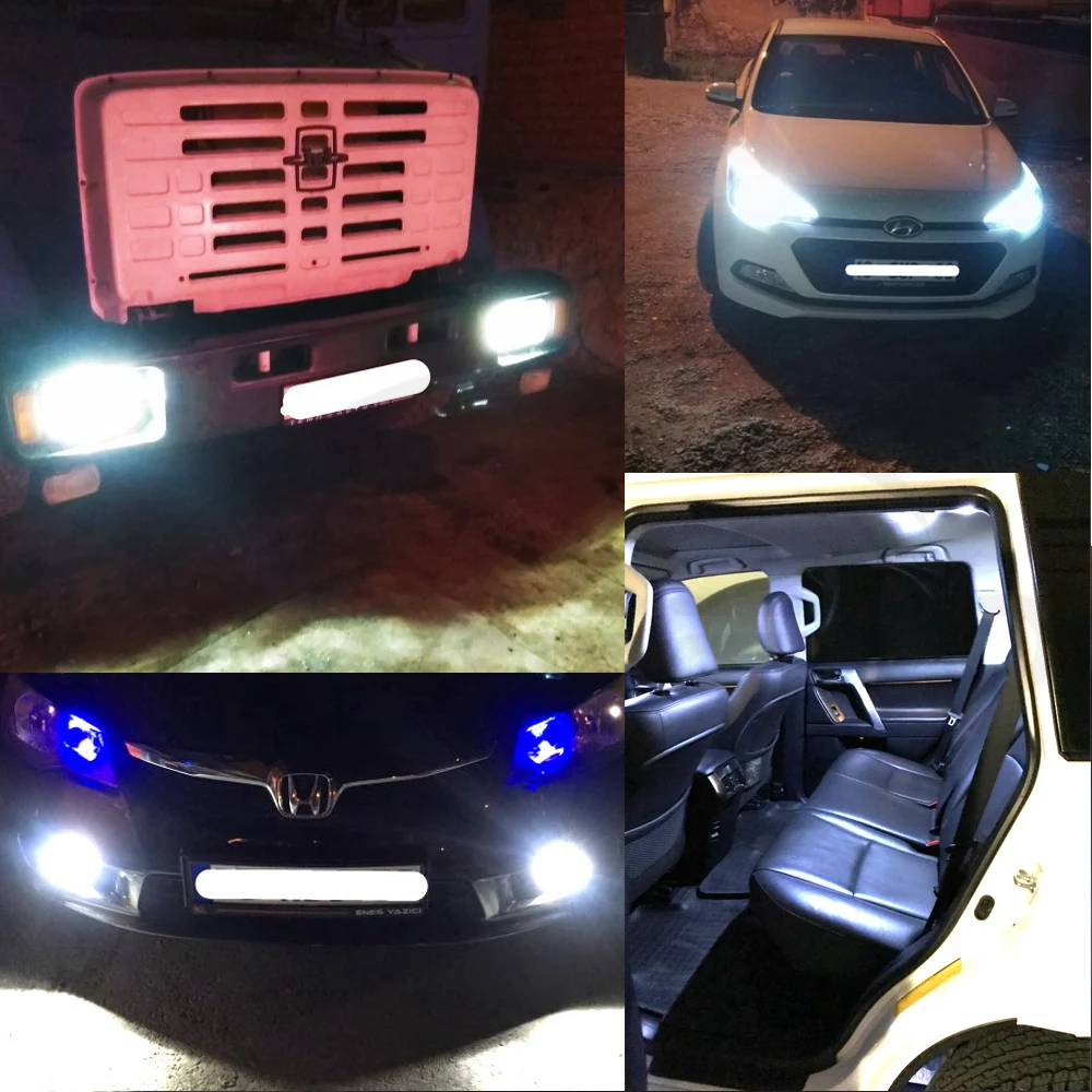 Hviero 2pcs White Bright DC 12V T11 Ba9s T4W 3528 20smd 1210 Car Marker Led Interior Reading License Plate Bulb Tail Lamps Gauge light 