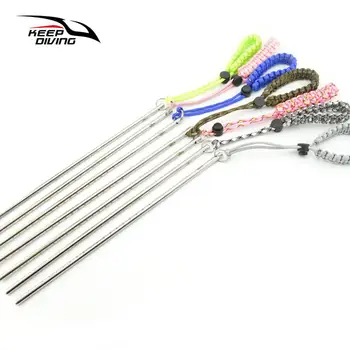 

HiMISS Stainless Steel Scuba Diving Noise Maker Dive Lobster Stick Pointer Rod with Parachute Lanyard Diving Accessories