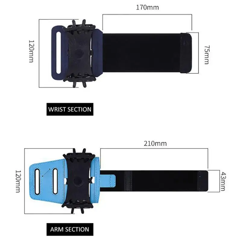 Multifunctional creative 360 ° rotating sports arm bag outdoor men and women running fitness mobile phone armband Sports Safety