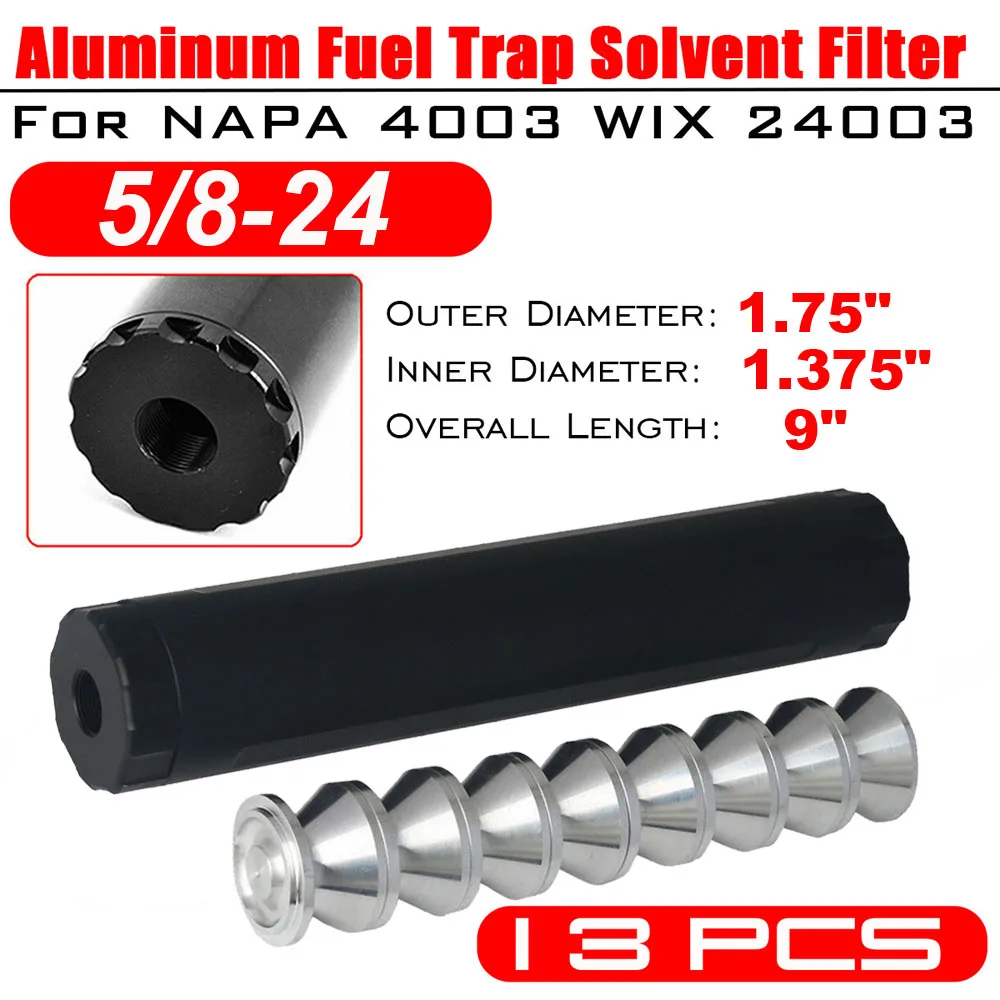 

9" D Type Fuel Oil Filter End Cap Storage Cup Set 5/8-24 For NAPA 4003 WIX 24003