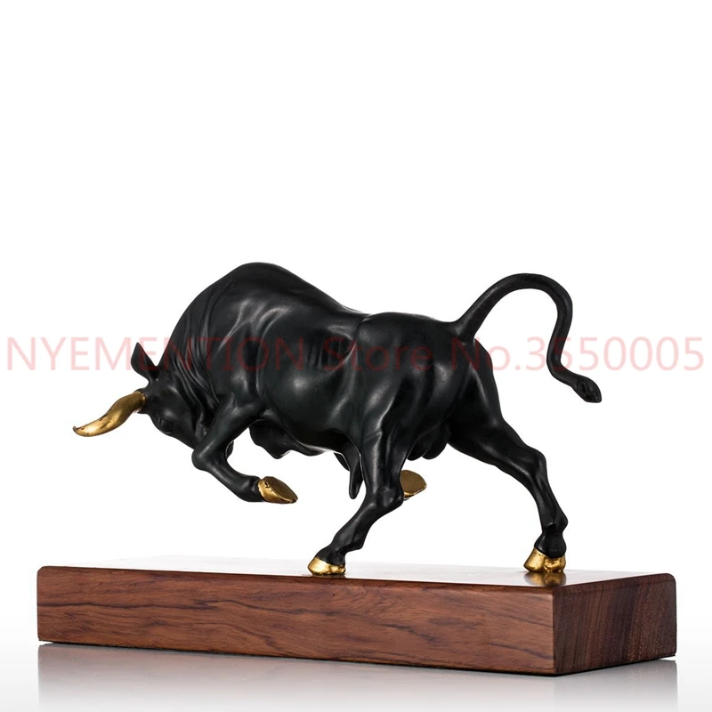 

Sculpture Vigorous Bull Bronze Sculpture Full of Momentum Strength Animal Sculpture Bull Tabletop for Home Ornaments 1pcs
