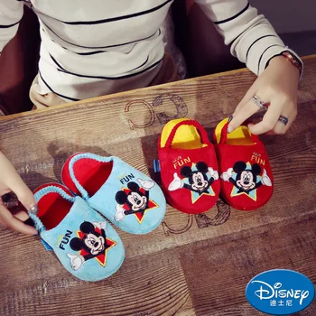 

Disney new baby winter cute Mickey mouse children cotton slippers indoor slippers boys and girls non-slip home shoes Minnie
