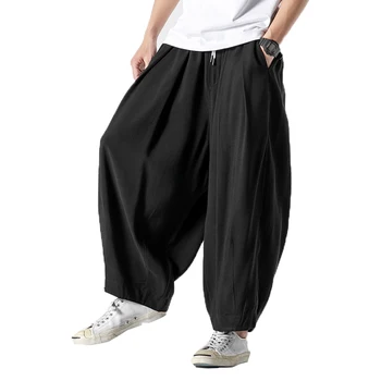 

Linen Cotton Pants Men 2020 Spring Summer Pants Drawstring Brand Chinese Male Linen Trouser Hip Hop Jogger Pants Men M-5XL