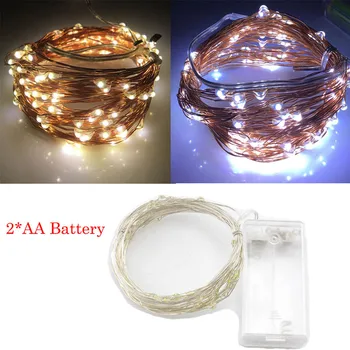 

LED String Lights Home Christmas Tree Decoration 2XAA Battery For Wedding Outdoor Xmas Garland Party LED Strip Fairy Lights