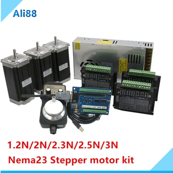 

3axis Nema23 kit：Stepper Motor&DM542 servo Driver+5-axis MACH3 Breakout Board with Control handwheel for CNC Mill Router Lathe