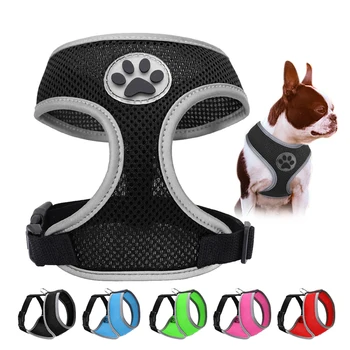 

Dog Harness Nylon Mesh Pet Puppy Cat Harness Reflective Chihuahua Pug Yorkies Harness Vest Adjustable For Small Medium Dogs Cats